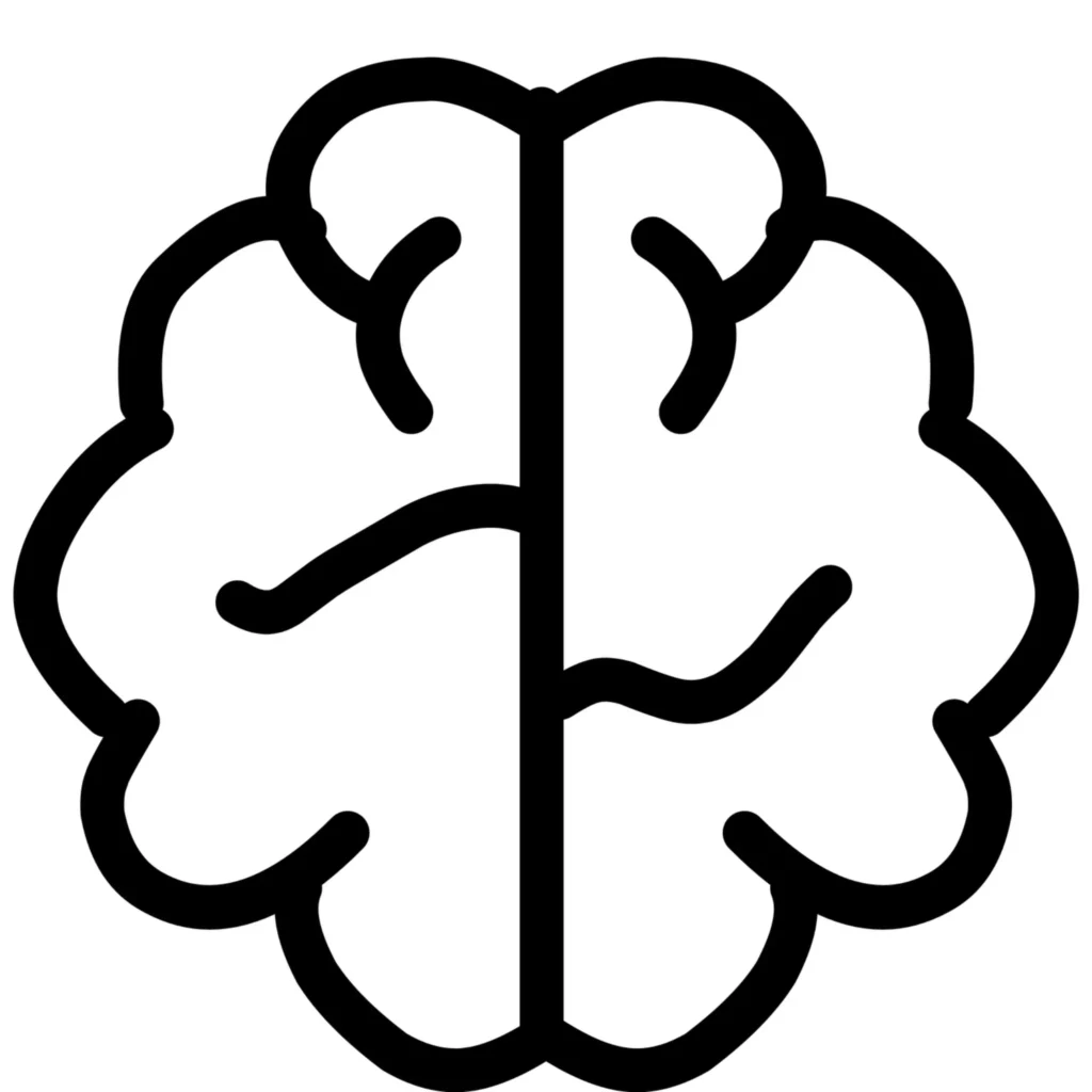 Ilustración de un cerebro esquemático representando la demencia vascular, utilizada en la sección de evaluación neuropsicológica en Murcia