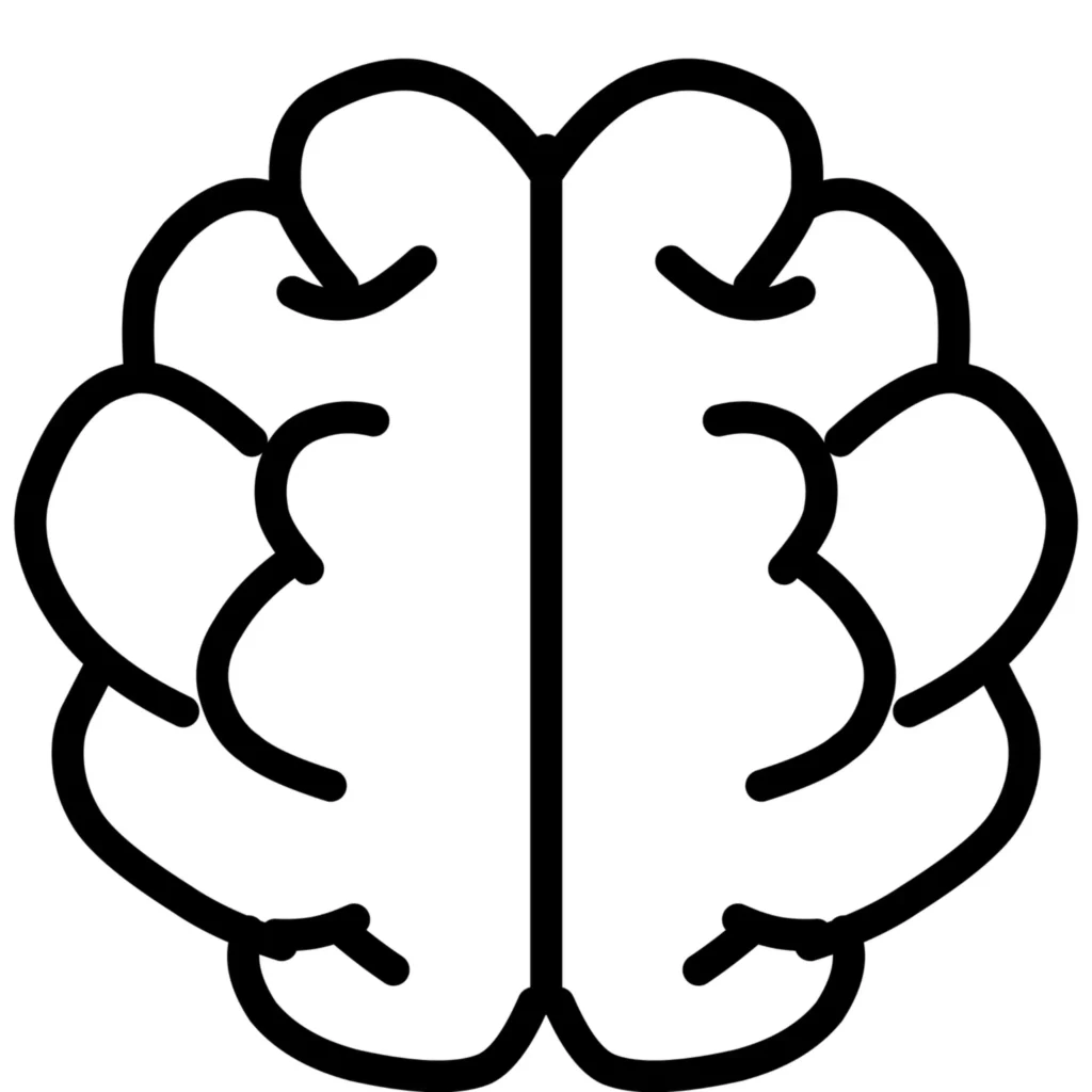 Ilustración esquemática del cerebro utilizada para explicar el deterioro cognitivo leve durante la evaluación neuropsicológica en Murcia