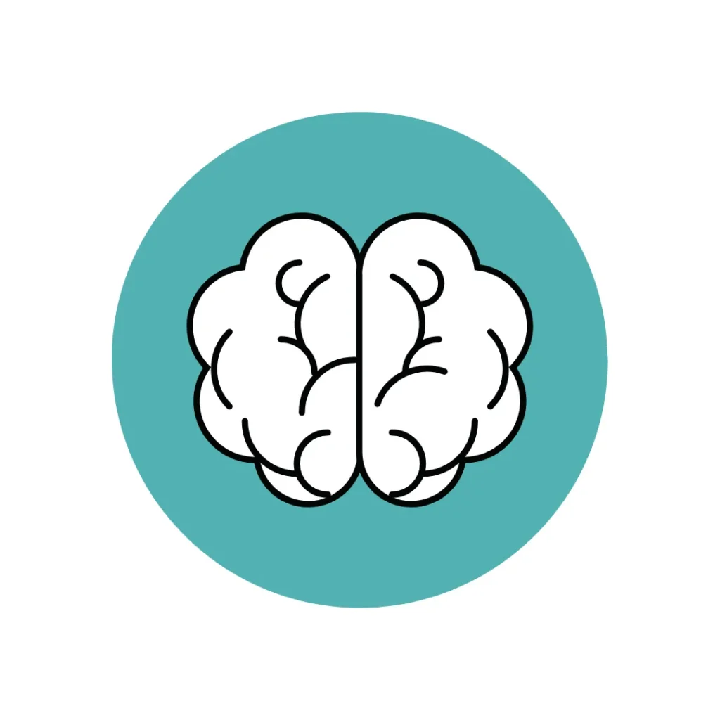 Dibujo de cerebro como icono de neuropsicología en la clínica Neuroien